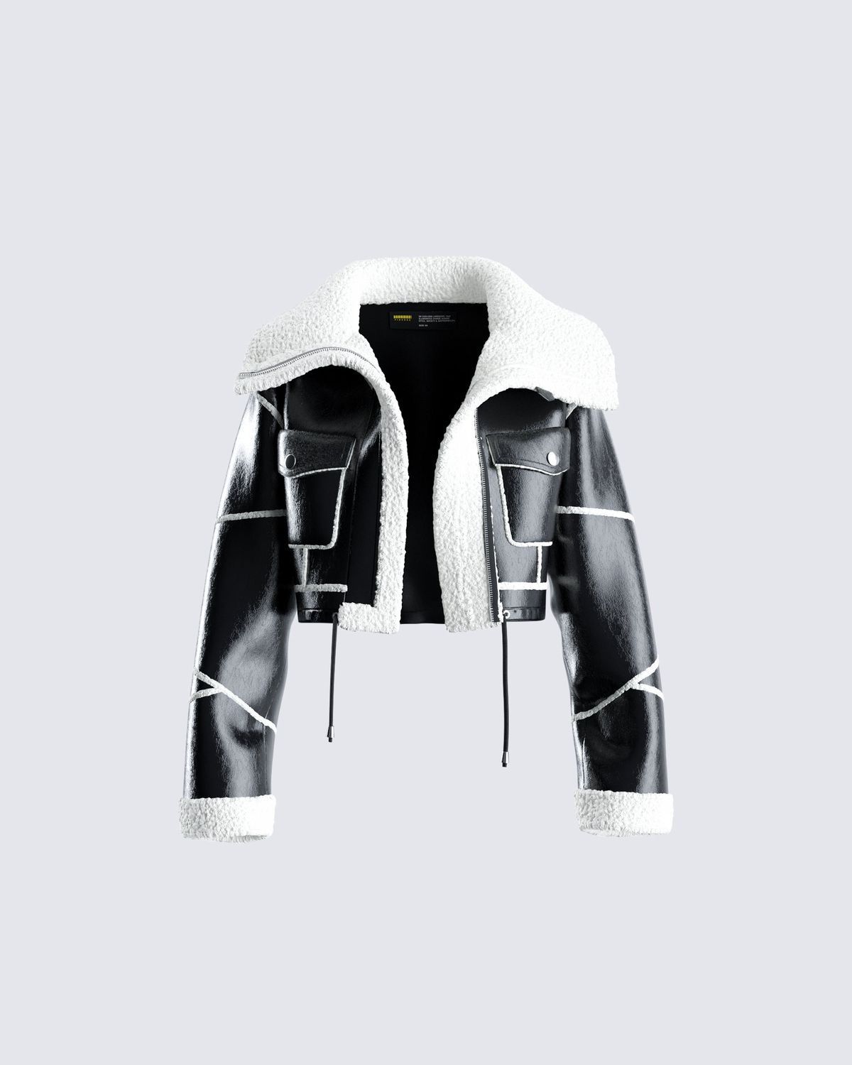 Women Black Sherpa Collar Aviator Jacket