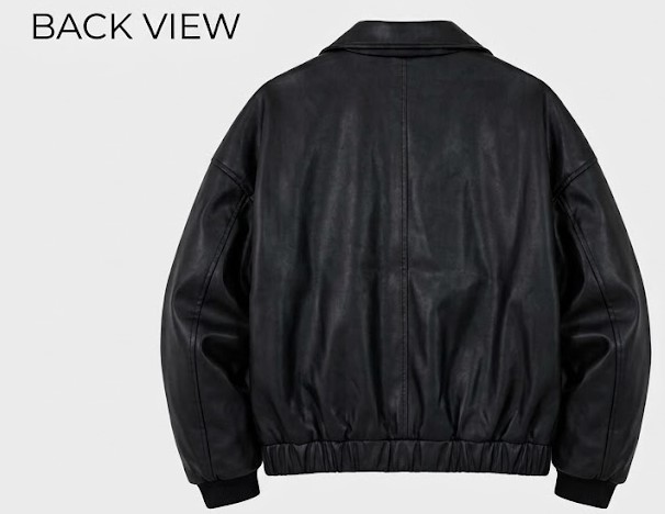 Women Black Classic Leather Bomber Jacket